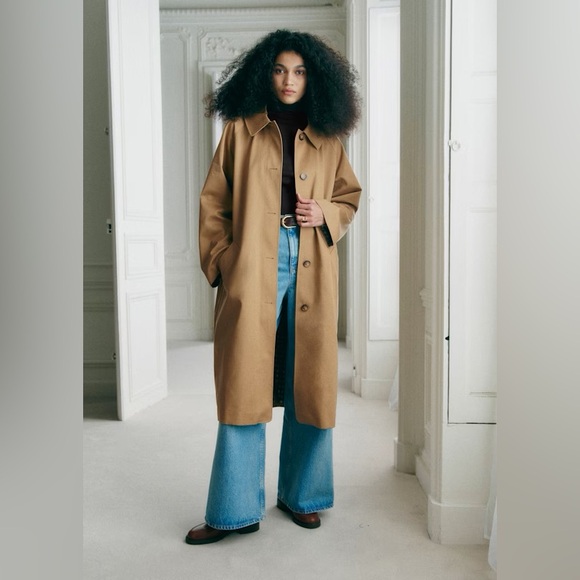 Sezane ‘Clyde’ Single Breasted Trench Coat in “Camel”, Size 36 - Picture 3 of 11